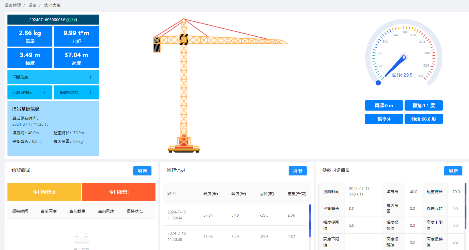 运行数据实时存储